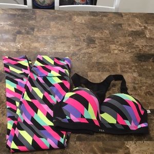 Pink Victoria’s Secret Sports Set worn once Leggings Ssz and Bra 36Csz